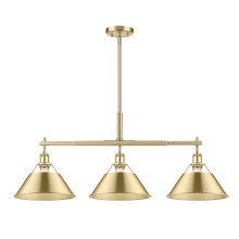 Golden 3306-LP BCB-BCB - Yep by Golden Lighting Orwell 3-light Island Light in Brushed Champagne Brass